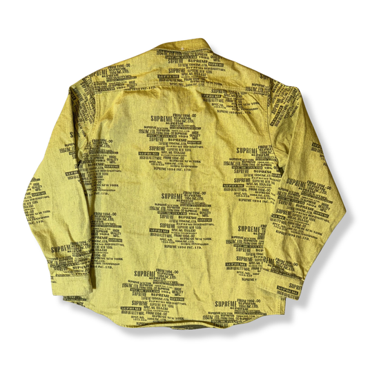 Supreme Trademark Jacquard Denim Shirt - XL