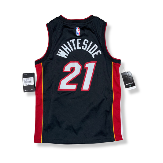 Nike Hassan Whiteside Black Miami Heat Jersey - Youth M