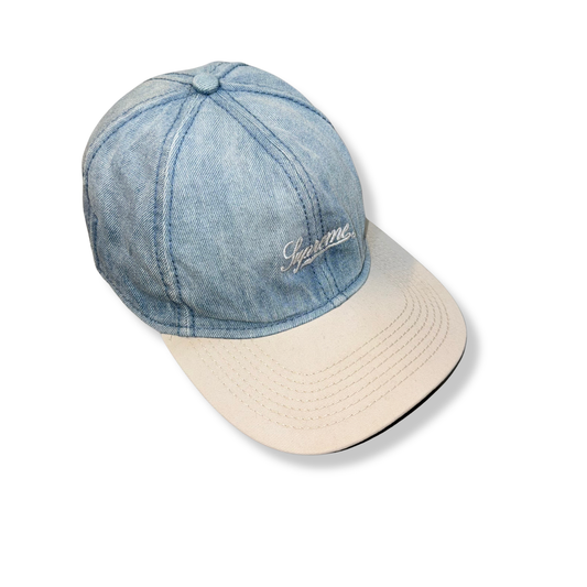 Supreme Denim Script Fitted Cap - M